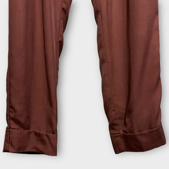 Anthropologie Cartonnier Kingsley Dusty Rose Tie Waist Pleat Front Pant Size 4 - Picture 5 of 11
